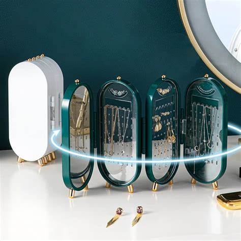 JOYERO ORGANIZADOR PLEGABLE CON ESPEJO